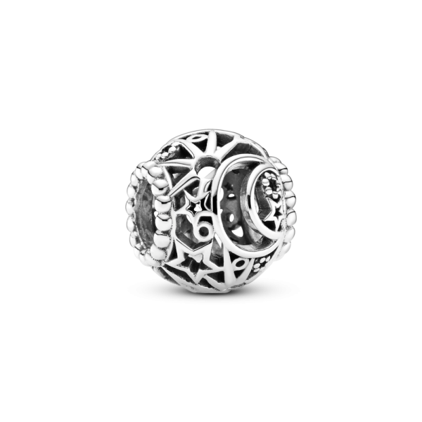 PANDORA Charm openwork Sole, stelle e luna