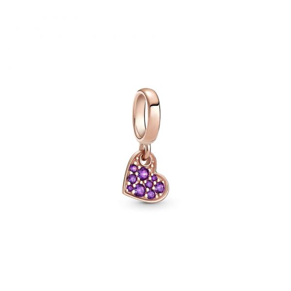 PANDORA Charm Pendente Cuore   Viola