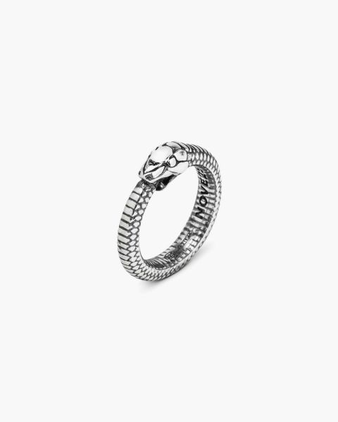 NOVE25 ANELLO SERPENTE UROBORO ARGENTO