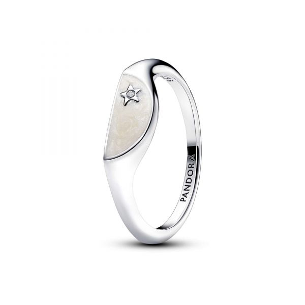 PANDORA Anello Mezzo Sigillo con Smalto Pandora ME
