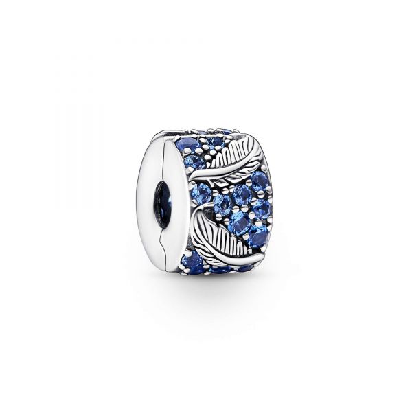 PANDORA PANDORA Clip Piume e Pavè Blu