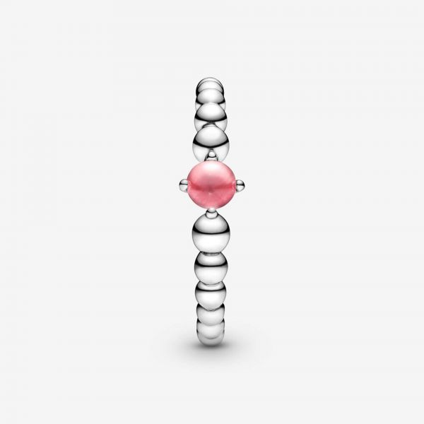 PANDORA Anello petalo rosa decorato con sfere