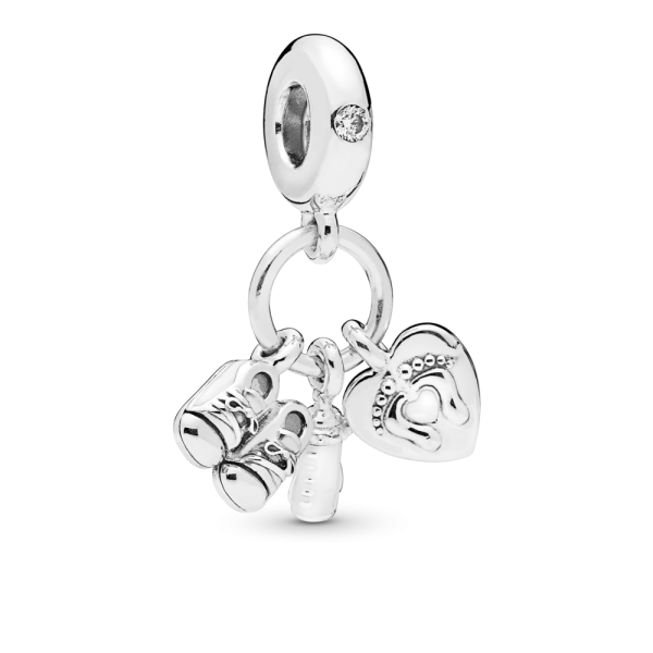 PANDORA Charm pendente Scarpine e biberon bebè