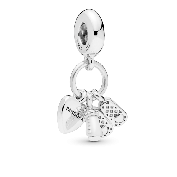 PANDORA Charm pendente Scarpine e biberon bebè