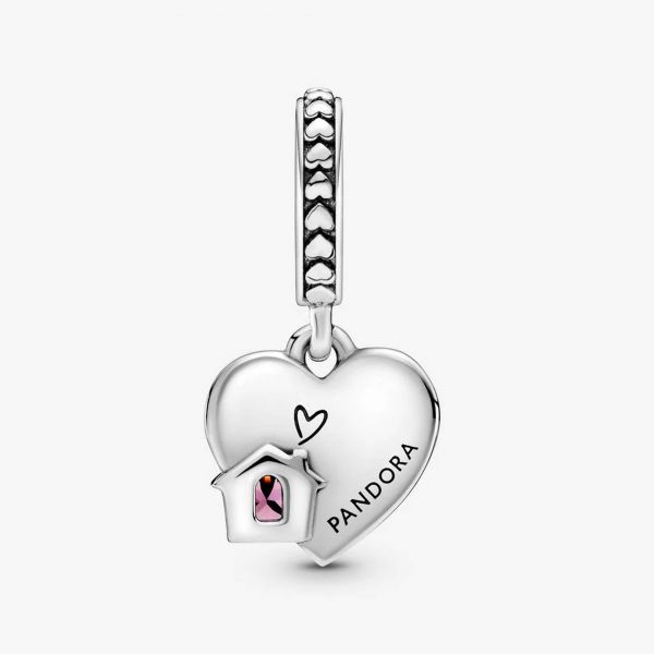 PANDORA Charm pendente a cuore Love My Home