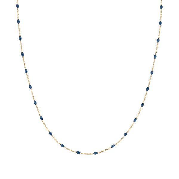 AMEN  Collana Oro 9kt e Smalto Blu