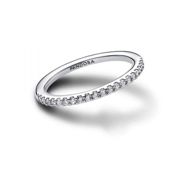 PANDORA Anello Pavé Fascia Sottile