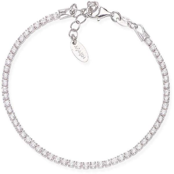 AMEN  Bracciale Tennis Argento con Zirconi Bianchi