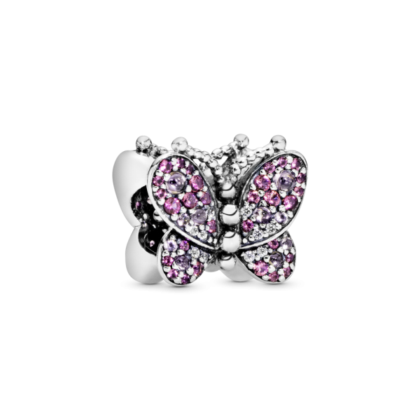 PANDORA Charm Farfalla con pavé rosa