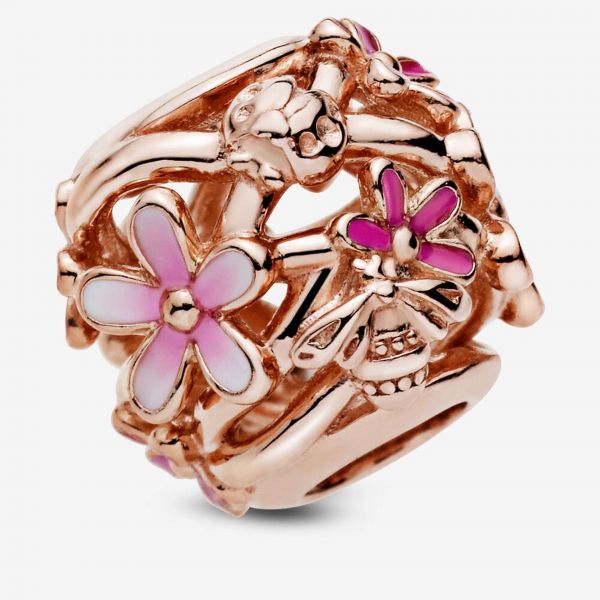 PANDORA Charm Margherita rosa openwork