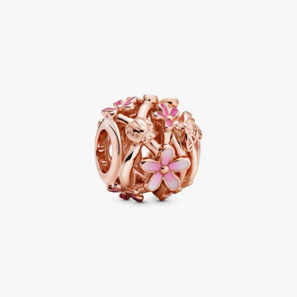 PANDORA Charm Margherita rosa openwork