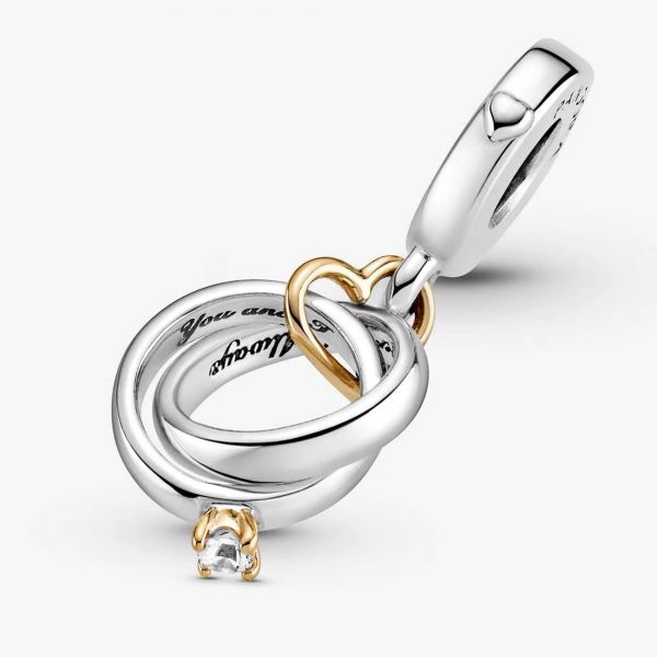 PANDORA Charm pendente Fedi bicolore