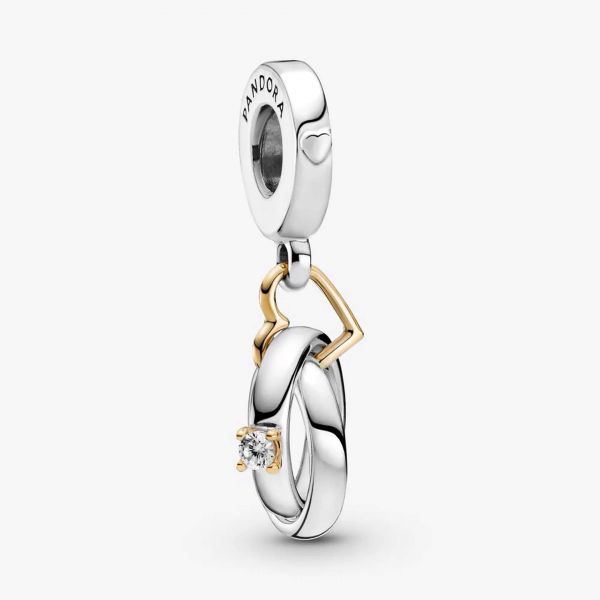 PANDORA Charm pendente Fedi bicolore