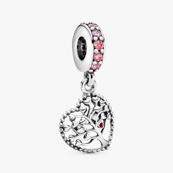 PANDORA Charm pendente Albero della famiglia rosa