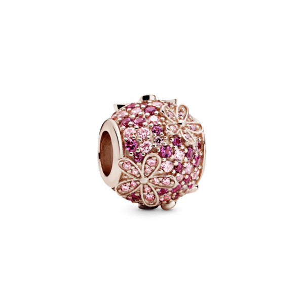 PANDORA Charm Margherita con pavé rosa