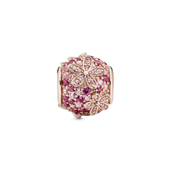 PANDORA Charm Margherita con pavé rosa