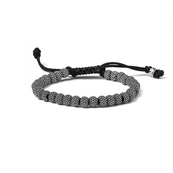 NOVE25 BRACCIALE CORDA ELEMENTI TONDI PUNTINATI