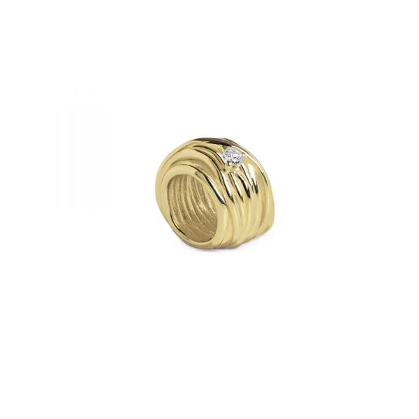 FILODELLAVITA Anello Filodellavita Mini Collection 13 Fili in Oro Giallo 9k con un Diamante Bianco 0.02ct