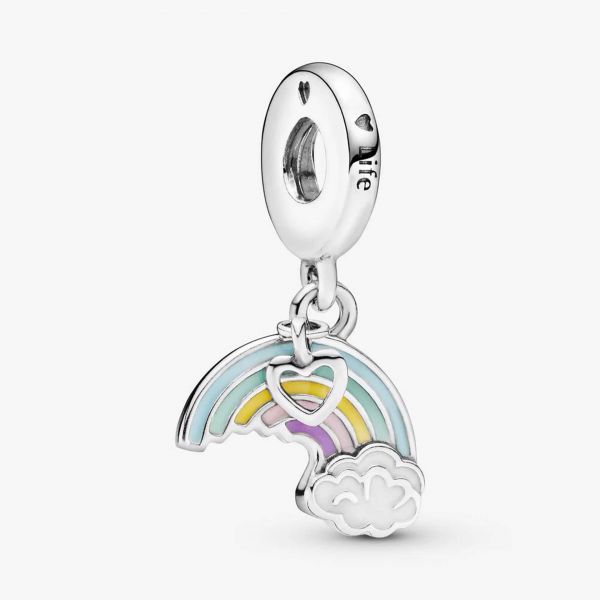 PANDORA Charm pendente Arcobaleno e nuvole