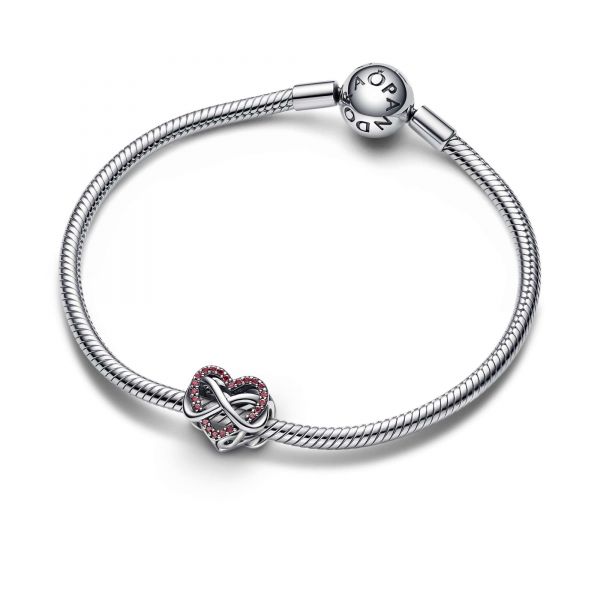 PANDORA Charm Cuore Rosso e Infinito  