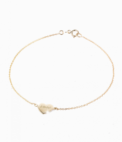 leBebè Bracciale in oro giallo medaglia cuore