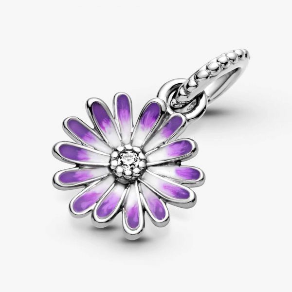 PANDORA Charm pendente Margherita viola