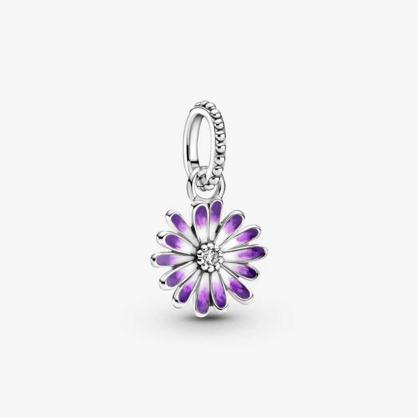 PANDORA Charm pendente Margherita viola