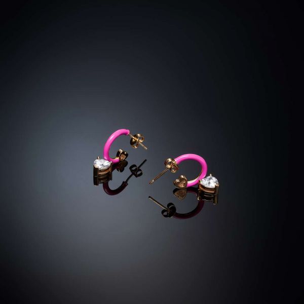 CHIARA FERRAGNI ORECCHINI CON PENDENTE LOVE PARADE 22MM PINK