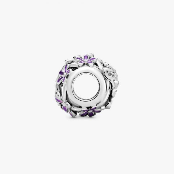 PANDORA Charm Margherita viola con lavorazione openwork