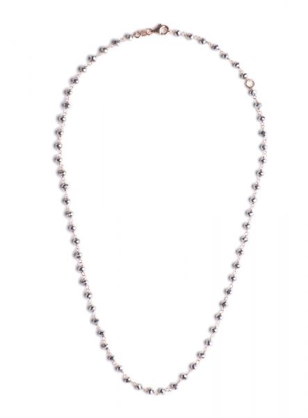 ALISEI C55- Collana Rosario Argento Cangian Ag925 Cm 80 rose'