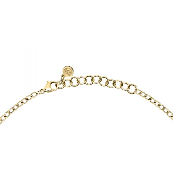 CHIARA FERRAGNI DIAMOND HEART NECKLACE YELLOW GOLD+WHITE CZ 37+5CM