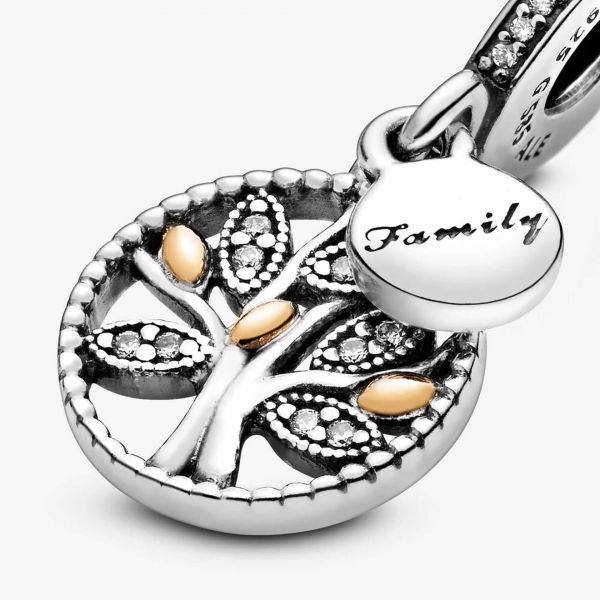 PANDORA Charm pendente albero della famiglia scintillante