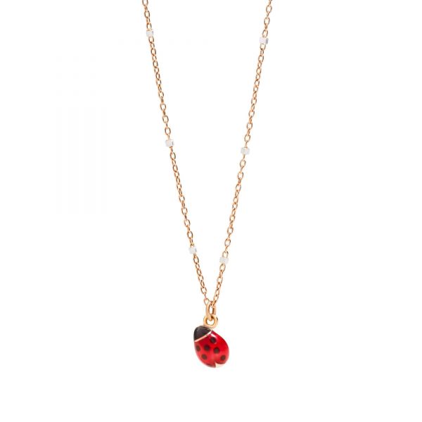 DoDo Collana Lilliput Coccinella Oro Rosa  
