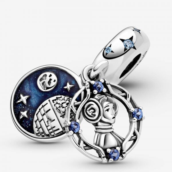 PANDORA Star Wars, charm pendente doppio Principessa Leila