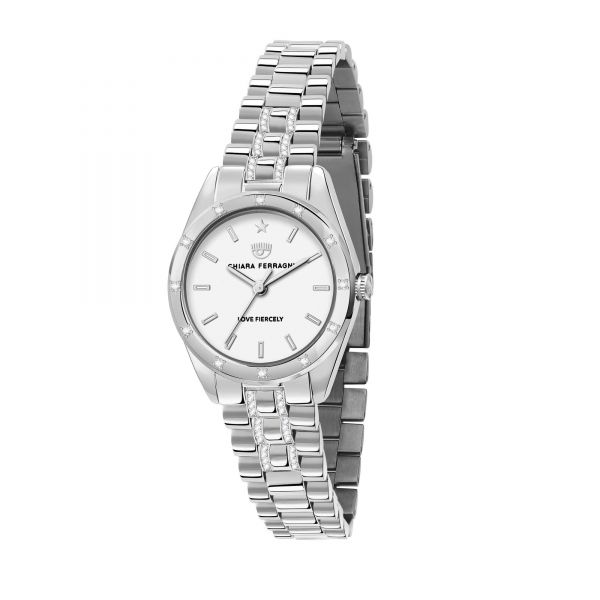 CHIARA FERRAGNI EVERYDAY 28MM 3H SILVER/WHITE DIAL BRACELET STAINLESS STEEL
