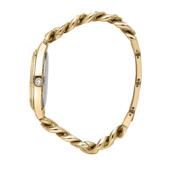 CHIARA FERRAGNI CHAIN CAPSULE 34MM 3H CHAMPAGNE DIAL BRACELET YELLOW GOLD