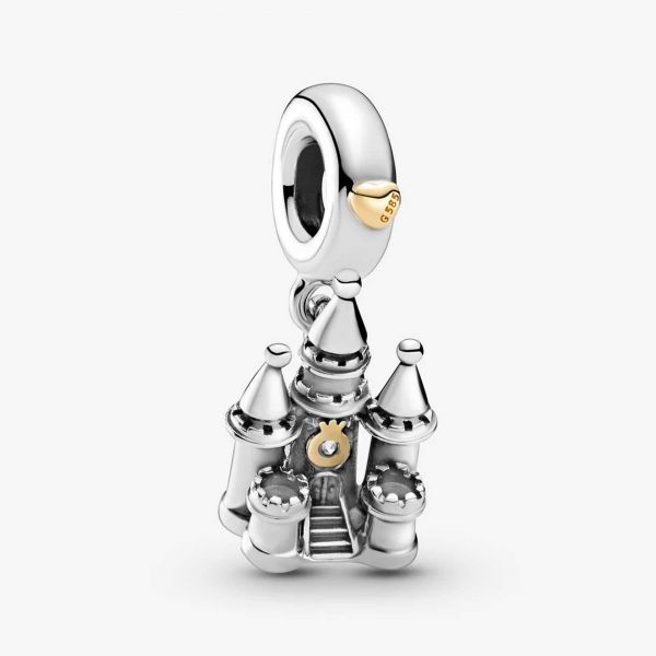 PANDORA Charm pendente Castello bicolore