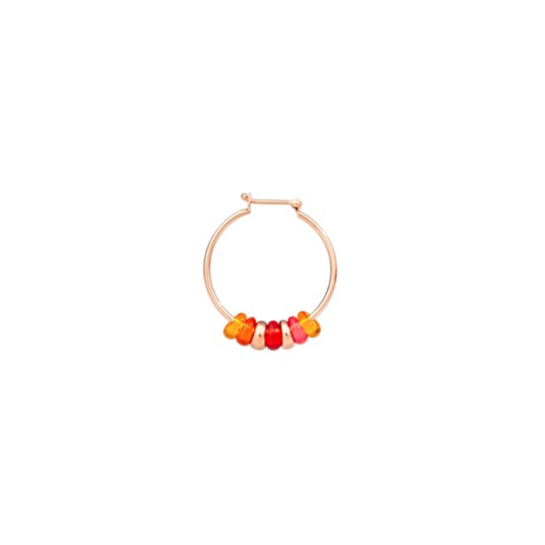DoDo Orecchino Dodo  Cerchio Rondelle in argento dorato Oro Rosa  18kt  con rondnelle in argento dorato Oro Rosa 18 kt e plastica Riciclata