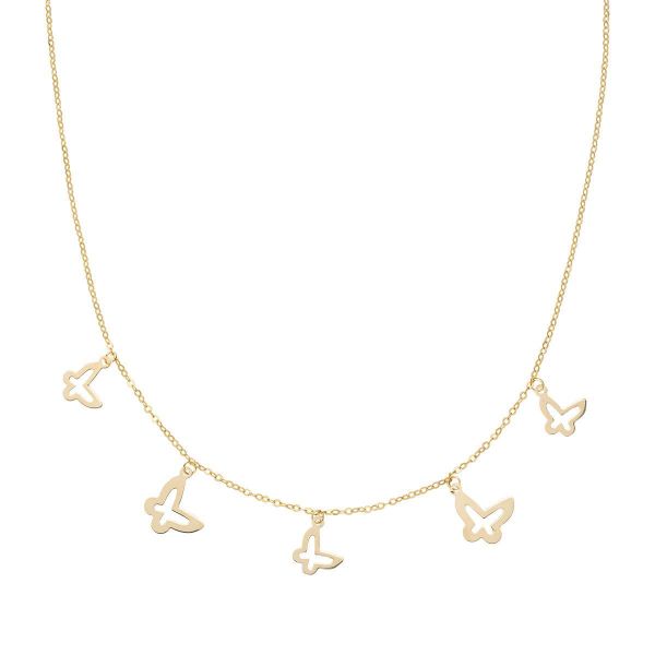 AMEN  Collana Farfalle Charm Oro 9kt