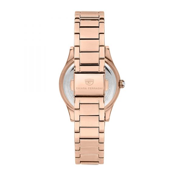 CHIARA FERRAGNI CONTEMPORARY 32MM 3H SILVER/WIHTE DIAL BRACELET ROSE GOLD