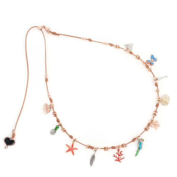 MAMAN et SOPHIE GIROCOLLO FILO BEIGE CON CHARMS VIAGGIO