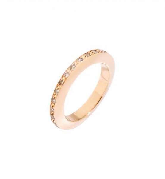 DoDo Anello Disc Oro Rosa e Diamanti Brown