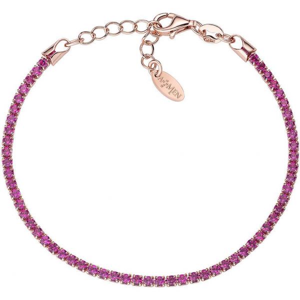 AMEN  Bracciale Tennis Rosè Zirconi Fucsia