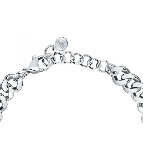 CHIARA FERRAGNI CHAIN BRACELET SILVER PAVE WHITE CZ 160+35MM