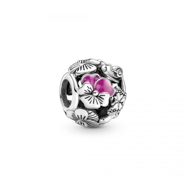 PANDORA Charm Openwork Viole del Pensiero 