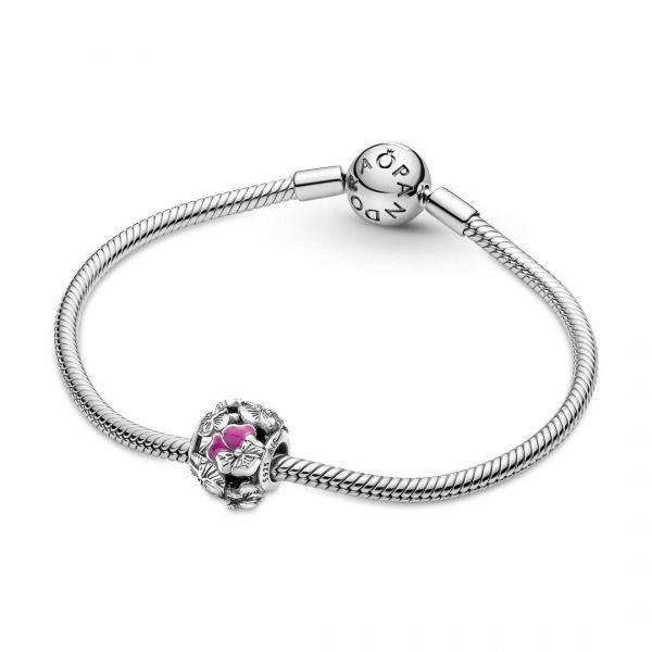 PANDORA Charm Openwork Viole del Pensiero 