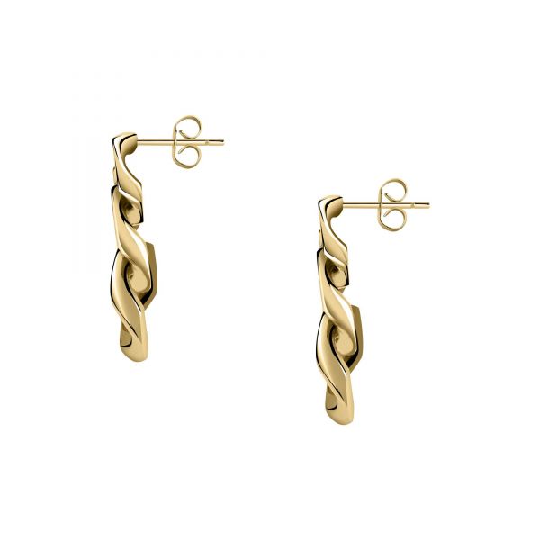 CHIARA FERRAGNI CHAIN EARRINGS YELLOW GOLD 33.4MM