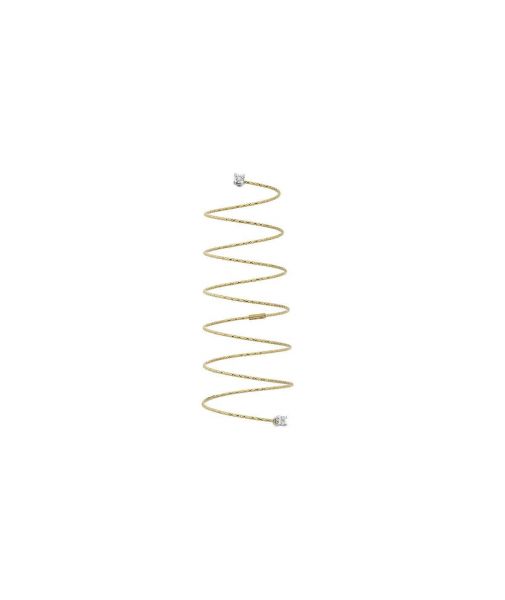 MAGIC WIRE SILENZIO Anello Spirale in Oro Giallo 18kt e diamanti