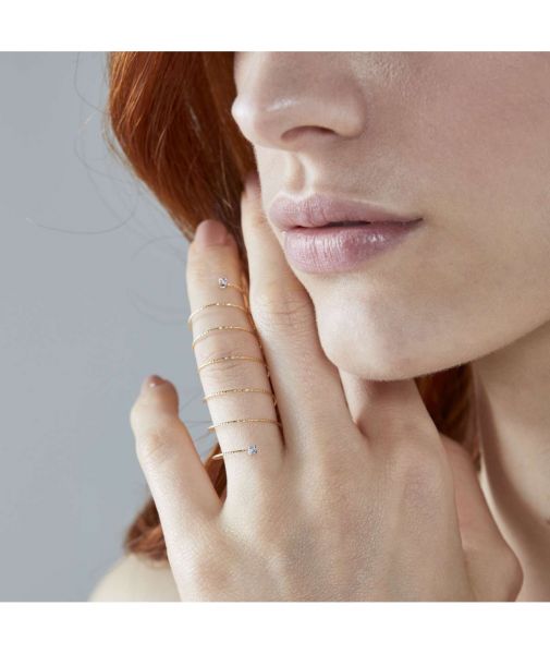 MAGIC WIRE SILENZIO Anello Spirale in Oro Giallo 18kt e diamanti