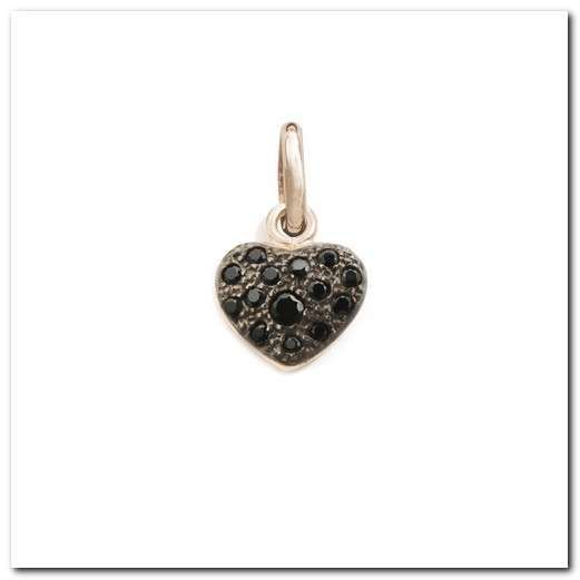 ALISEI P47- Pendente Cuore  Piccolo Nero Ag925 Rose'